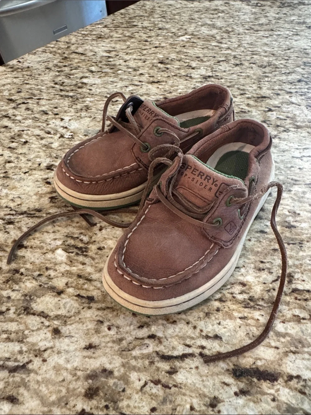 Sperry Kids Brown Leather Moccasin Boat Shoes